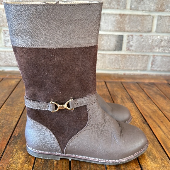 Janie and Jack Girls Size 12T Brown Riding Boots - Picture 2 of 13